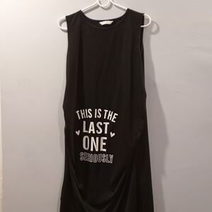 PatPat Black Maxi Dress with White Text